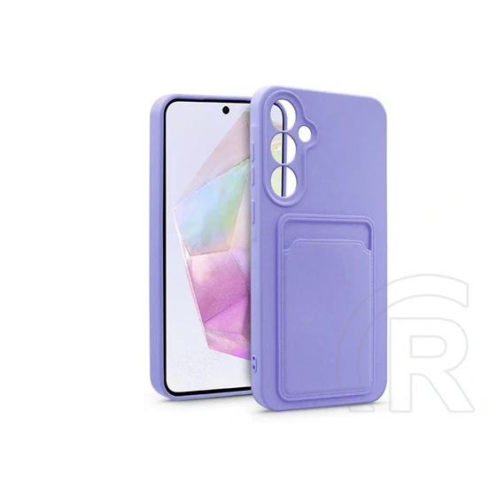 Haffner Card Case kártyatartós szilikon tok (Samsung SM-A356 Galaxy A35 5G, lila)