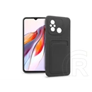 Haffner Card Case kártyatartós szilikon tok (Xiaomi Redmi 12C, fekete)