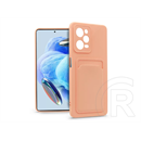 Haffner Card Case kártyatartós szilikon tok (Xiaomi Redmi Note 12 Pro 5G/Poco X5 Pro 5G, pink)