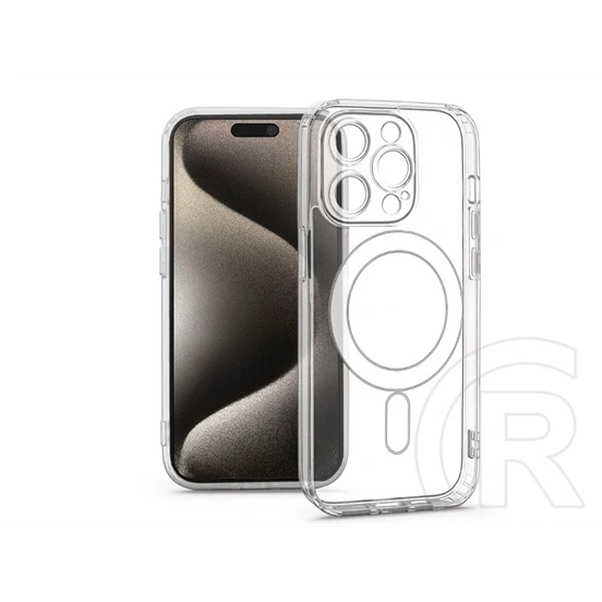 Haffner Clear Mag Cover kameravédős szilikon tok (Apple iPhone 15 Pro Max, átlátszó)