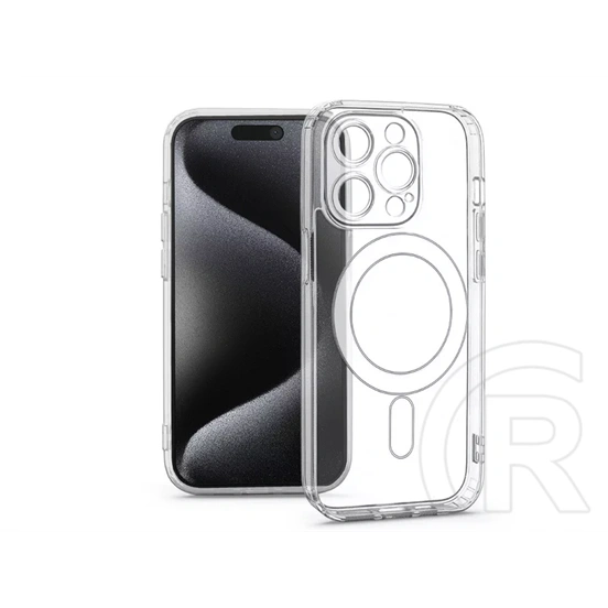 Haffner Clear Mag Cover kameravédős szilikon tok (Apple iPhone 15 Pro, átlátszó)