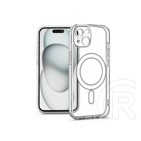 Haffner Clear Mag Cover kameravédős szilikon tok (Apple iPhone 15, átlátszó)