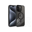 Haffner Edge Mag Cover szilikon tok (Apple iPhone 15 Pro Max, fekete/átlátszó)