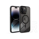 Haffner Edge Mag Cover szilikon tok (Apple iPhone 16 Pro, fekete/átlátszó)