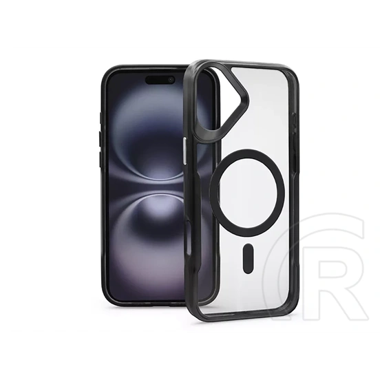 Haffner Ergofit Newzone Magsafe szilikon tok (Apple iPhone 16+, fekete/átlátszó)