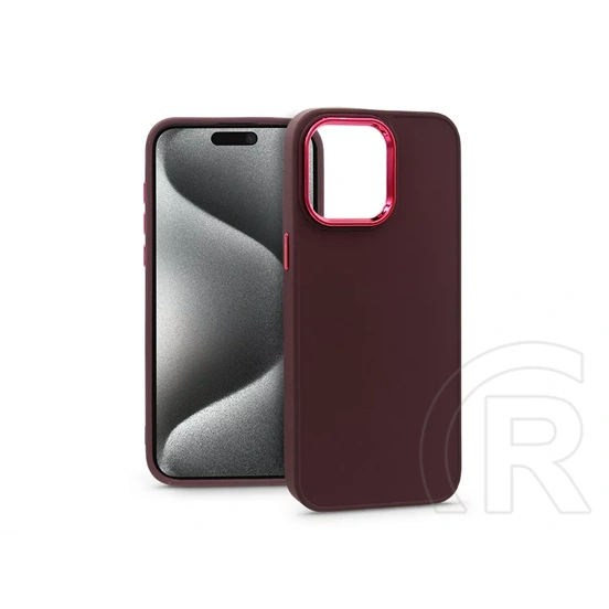 Haffner Frame szilikon tok (Apple iPhone 15 Pro Max, bíbor)