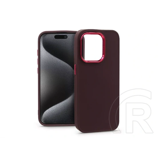 Haffner Frame szilikon tok (Apple iPhone 15 Pro, bíbor)