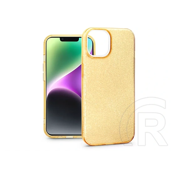 Haffner Glitter szilikon tok (Apple iPhone 14, arany)