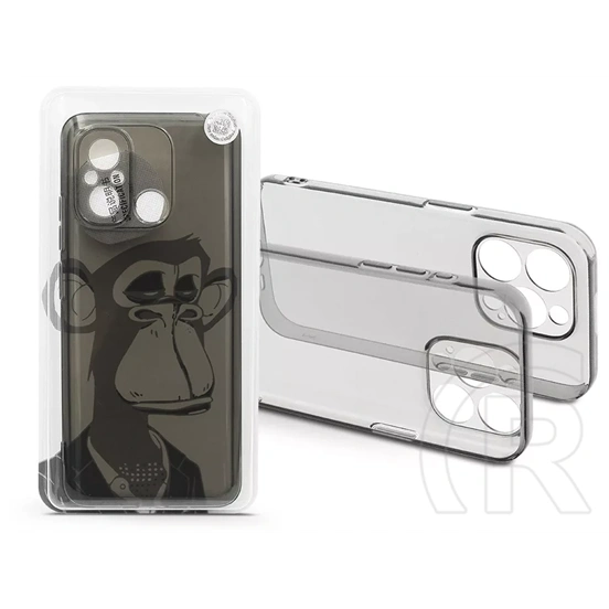 Haffner Gray Monkey szilikon tok (Xiaomi Redmi 12C, átlátszó)