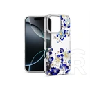 Haffner IMD Floral szilikon tok (Apple iPhone 16 Pro, átlátszó)