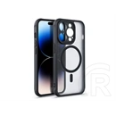 Haffner Matte Mag Cover szilikon tok (Apple iPhone 15 Pro, fekete/átlátszó)
