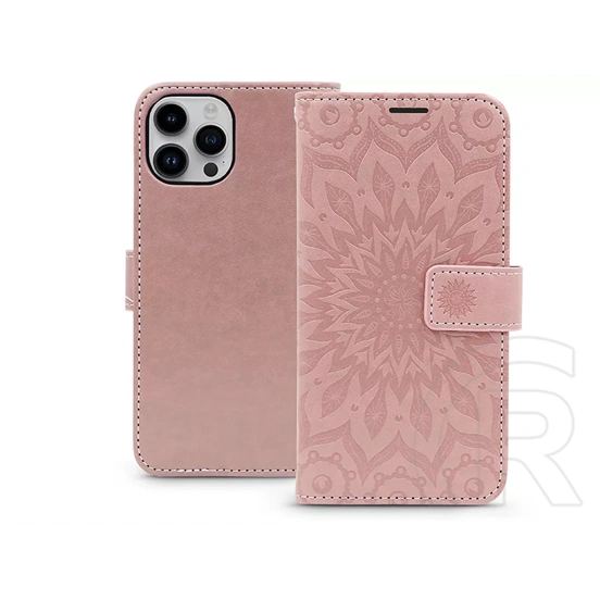 Haffner Mezzo Book Flip oldalra nyíló tok (Apple iPhone 15 Pro, - mandala rose gold