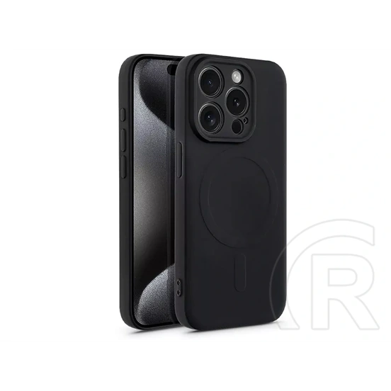 Haffner Silicone Mag Cover szilikon tok (Apple iPhone 15 Pro, fekete)