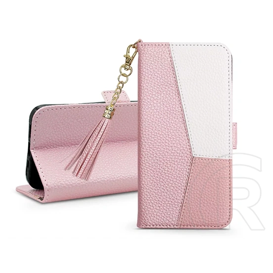 Haffner Smart Charms Book Flip oldalra nyíló tok (Apple iPhone 14 Pro, pink)