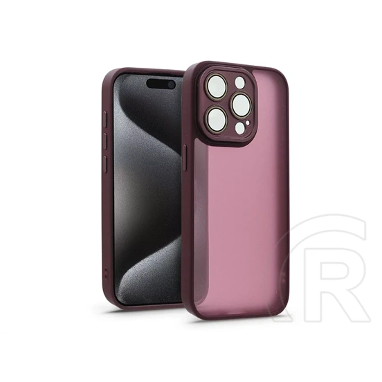 Haffner Variete tok kameravédő lencsevédő üveggel (Apple iPhone 15 Pro, bíbor)