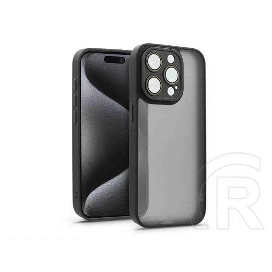 Haffner Variete tok kameravédő lencsevédő üveggel (Apple iPhone 15 Pro, fekete)