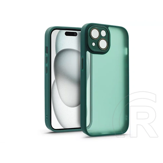 Haffner Variete tok kameravédő lencsevédő üveggel (Apple iPhone 15, sötétzöld)