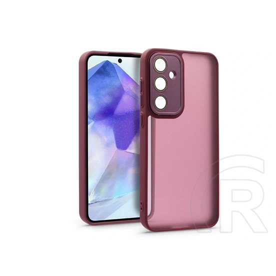 Haffner Variete tok kameravédő lencsevédő üveggel (Samsung SM-A556 Galaxy A55 5G, bíbor)