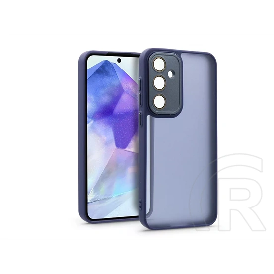 Haffner Variete tok kameravédő lencsevédő üveggel (Samsung SM-A556 Galaxy A55 5G, sötétkék)