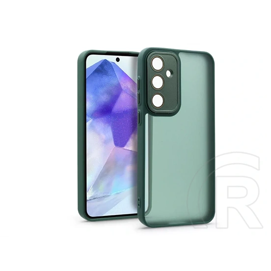Haffner Variete tok kameravédő lencsevédő üveggel (Samsung SM-A556 Galaxy A55 5G, sötétzöld)