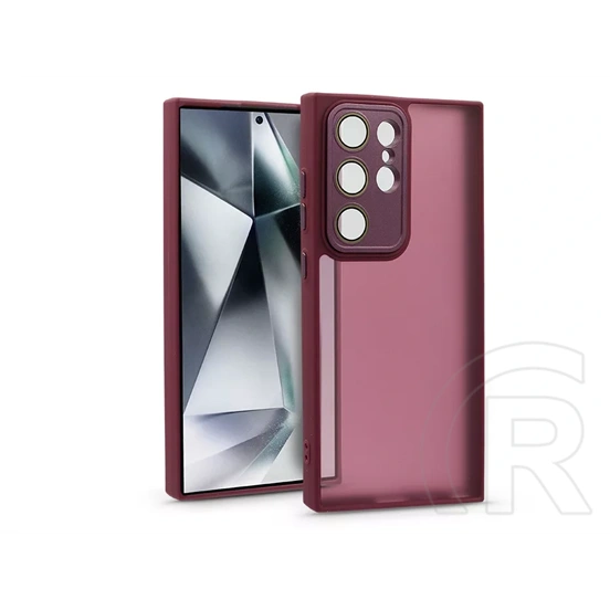 Haffner Variete tok kameravédő lencsevédő üveggel (Samsung SM-S928 Galaxy S24 Ultra, bíbor)