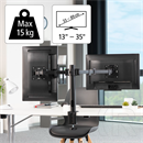 Hama 118494 dupla monitorkar (full motion, 2x 13-35", VESA 75x75, 100x100, max 15 kg/kar, fekete)