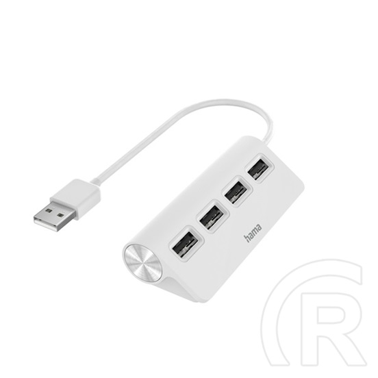 Hama 200120 USB hub (4xUSB-A, USB 2.0, bus-powered, fehér)