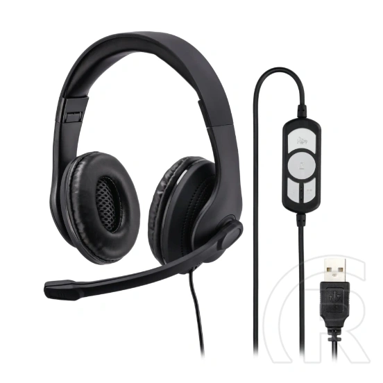 Hama mikrofonos fejhallgató USB-300