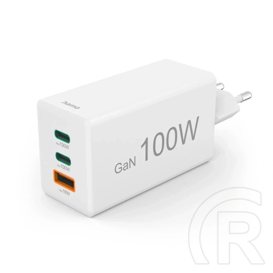 Hama univerzális hálózati töltő USB & USB-C (QC 3.0, 100W, fehér)