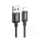 Hoco Apple IPAD x89 adatkábel (usb - lightning, 2.4a, gyorstöltő, 200cm, cipőfűző) fekete