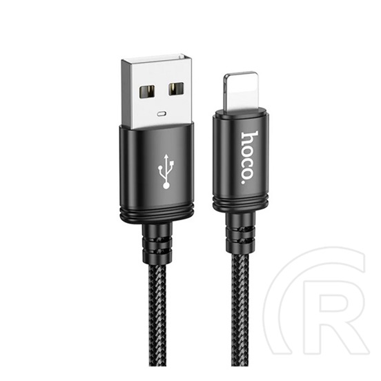 Hoco Apple IPAD x89 adatkábel (usb - lightning, 2.4a, gyorstöltő, 200cm, cipőfűző) fekete