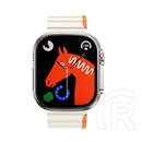 Hoco Apple Watch Series 8 41mm  Hoco as102 pótszíj (egyedi méret, kicsi, szilikon, 3d, mágneses) fehér/narancssárga