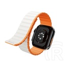 Hoco Apple Watch Series 8 41mm  Hoco as102 pótszíj (egyedi méret, kicsi, szilikon, 3d, mágneses) fehér/narancssárga