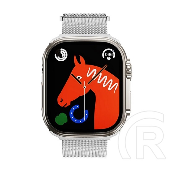 Hoco Apple Watch Series 9 41mm  Hoco as101 pótszíj (egyedi méret, kicsi, fém, milánói szíj, mágneses) ezüst