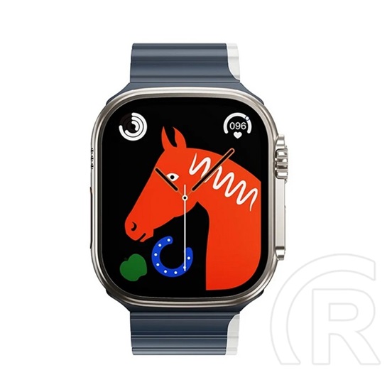 Hoco Apple Watch Series 9 41mm  Hoco as102 pótszíj (egyedi méret, kicsi, szilikon, 3d, mágneses) sötétkék/fehér