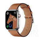 Hoco Apple Watch Series 9 41mm wa17 pótszíj (egyedi méret, szilikon, bőr hatású, állítható) barna