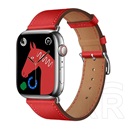 Hoco Apple Watch Series 9 41mm wa17 pótszíj (egyedi méret, szilikon, bőr hatású, állítható) piros