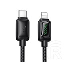 Hoco Apple iPhone 13 Pro Max  Hoco u146 adatkábel (type-c - lightning, 30w, pd gyorstöltő, led kijelző, 120cm) fekete