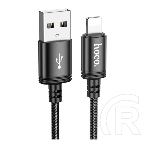 Hoco Apple iPhone 5S x91 adatkábel (usb - lightning, 2.4a, gyorstöltő, 300cm, cipőfűző) fekete