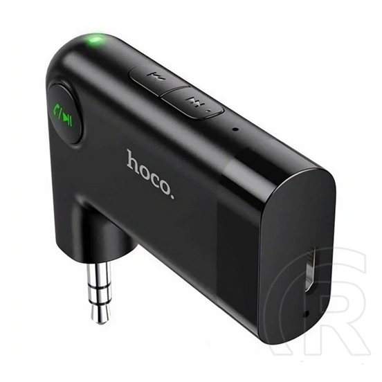 Hoco E53 bluetooth FM transzmitter (v5.3, microUSB aljzat, 3,5mm jack, mikrofon, fekete)