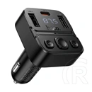 Hoco E87 bluetooth autós FM adó és töltő (v5.4, 35W, 2x USB + Type-C, PD gyorstöltő, LED kijelző, fekete)