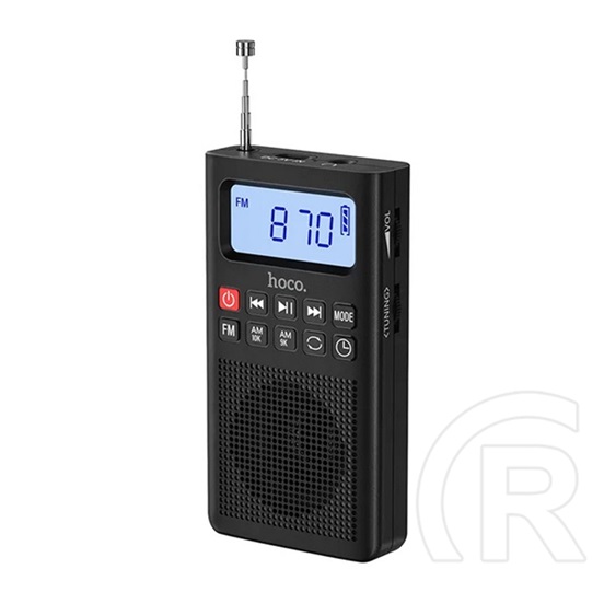 Hoco Hi51 bluetooth hordozható hangszóró (v5.3, 3w, TF/microSD kártyaolvasó, FM rádió, AUX, LCD kijelző, fekete)