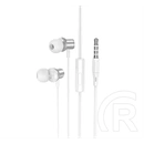 Hoco M110 fülhallgató sztereó (3,5 mm jack, mikrofon, hallójáratba dugható, prémium minőség, felvevő gomb, ezüst)
