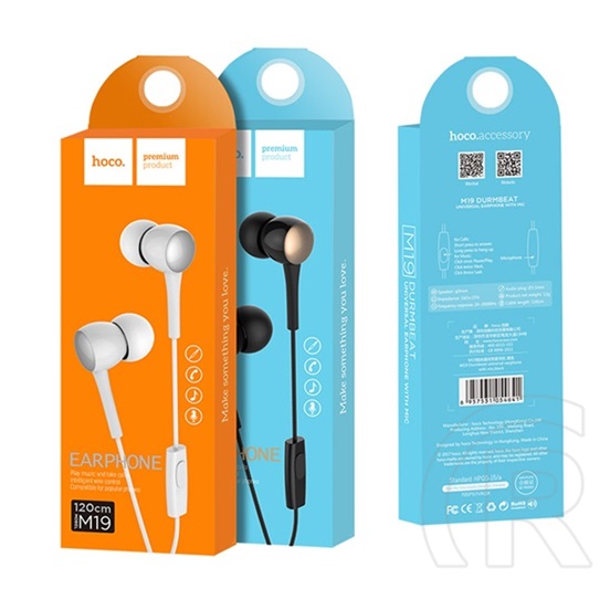 Hoco M19 mikrofonos fülhallgató (fehér)