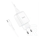 Hoco N2 Vigour hálózati töltő USB aljzat (10W, gyorstöltő, type-c kábel, fehér)