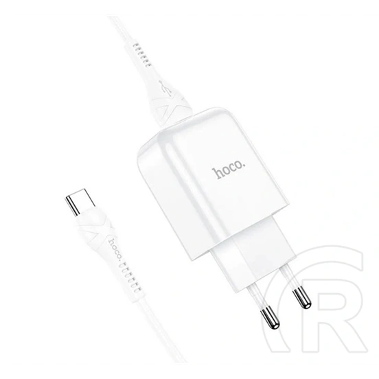 Hoco N2 Vigour hálózati töltő USB aljzat (10W, gyorstöltő, type-c kábel, fehér)