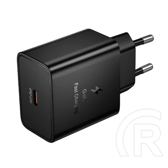 Hoco N77 hálózati töltő type-c aljzat (45w, gan, pd gyorstöltő, fekete)