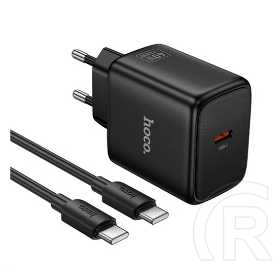 Hoco N83 hálózati töltő (60w, gan, pd gyorstöltő 3.0, type-c kábel, fekete)