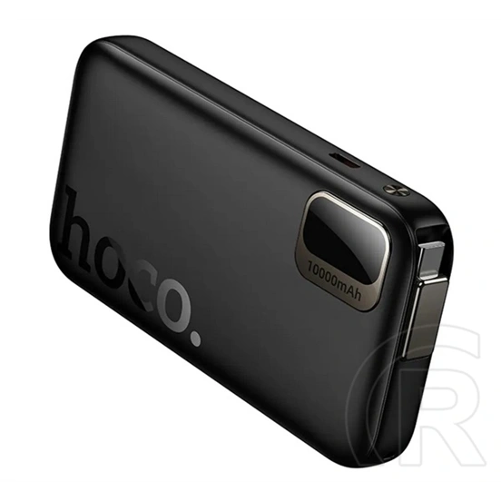 Hoco Q51 vésztöltő (10000mAh, 20W, PD gyorstöltés, LED kijelző, fix type-c kábel, fekete)