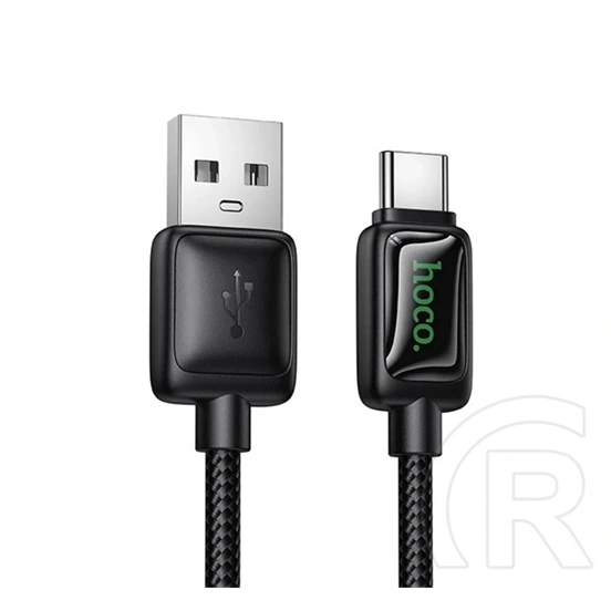 Hoco U146 adatkábel (USB - type-c, 3A, PD gyorstöltő, LED kijelző, 120cm, fekete)